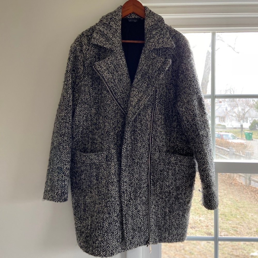 Topshop gray woven coat